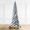 12ft. Pre-Lit Flocked Layered Slim Spruce Artificial Christmas Tree, Warm White LED Lights